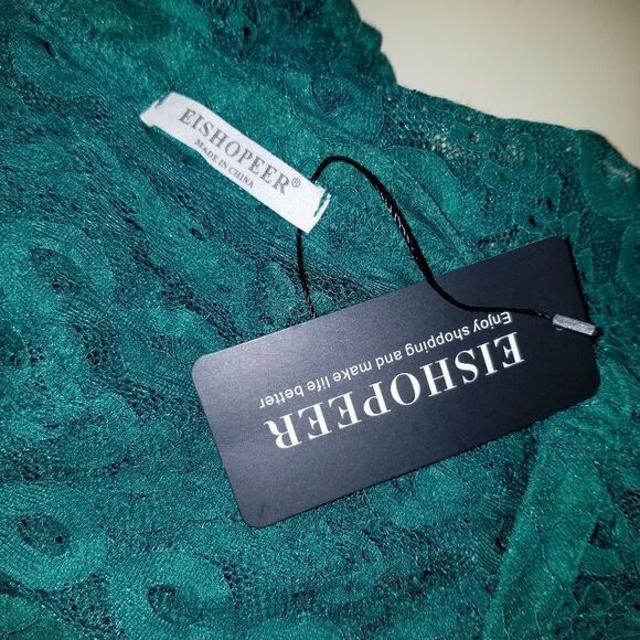 EISHOPEER Women's Bathing Suit Cover Ups 2023 taupe L NWT GREEN LACE - Picture 15 of 16